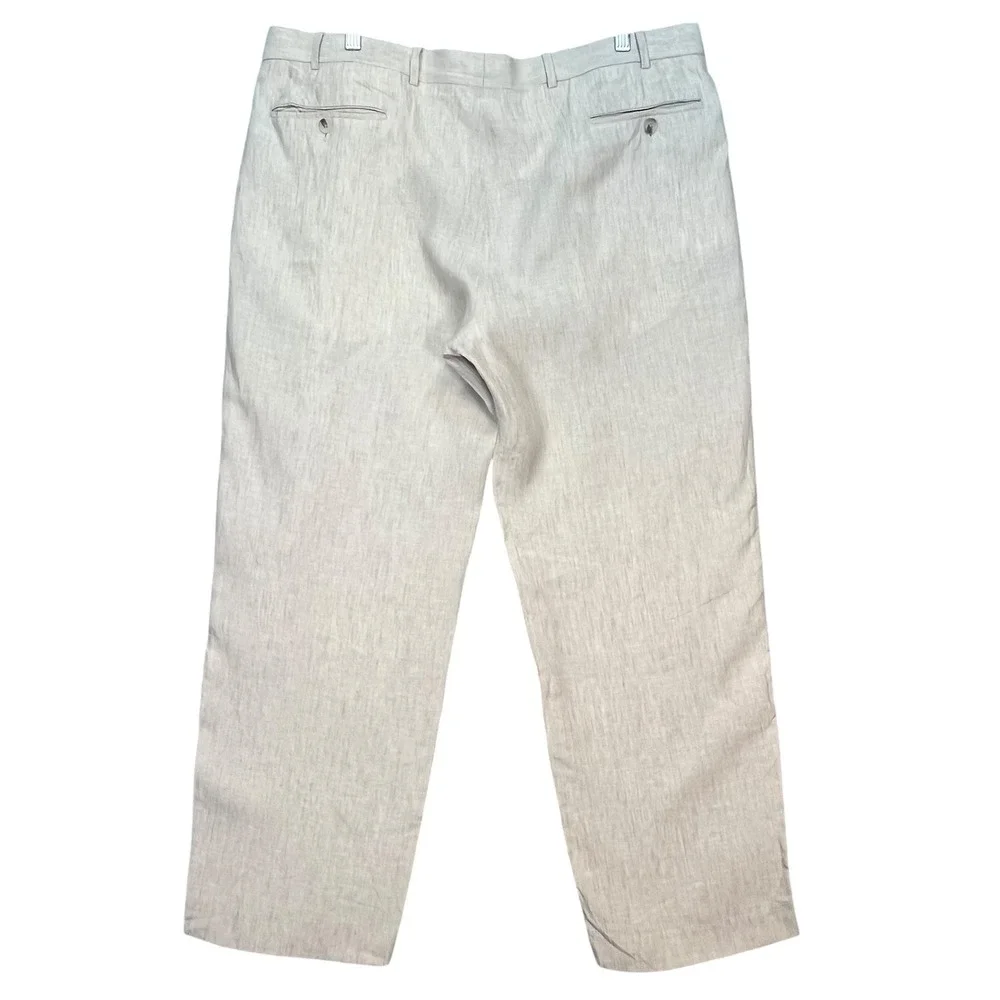 Patrick James Linen Trousers West Coast Classic‎ Beige Relaxed Pants Size 40